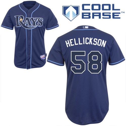 Jeremy Hellickson #58 MLB Jersey-Tampa Bay Rays Men's Authentic Alternate 2 Navy Cool Base Baseball Jersey